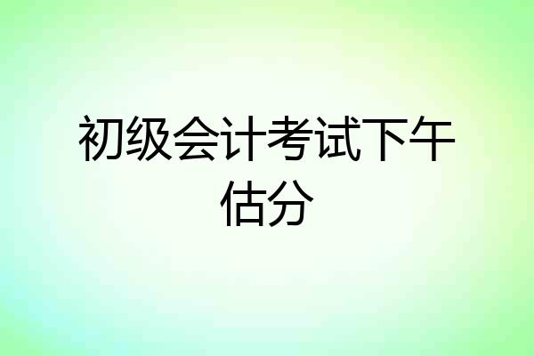 初级会计考试下午估分