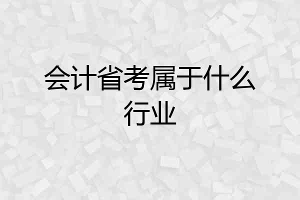 会计省考属于什么行业