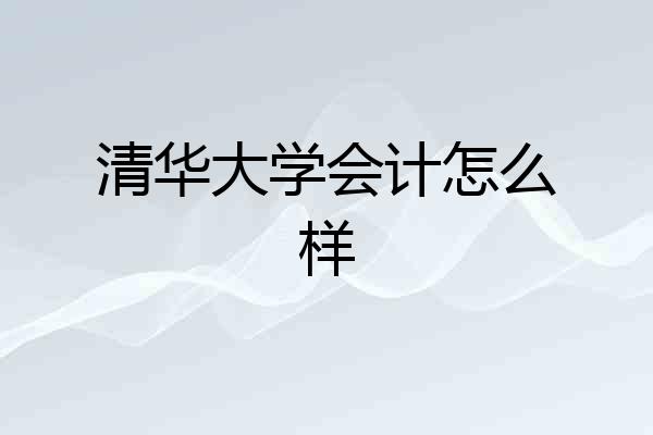 清华大学会计怎么样