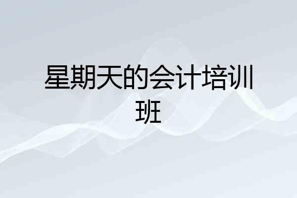星期天的会计培训班