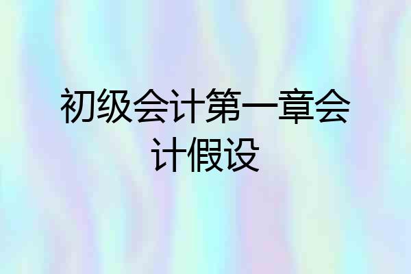 初级会计第一章会计假设