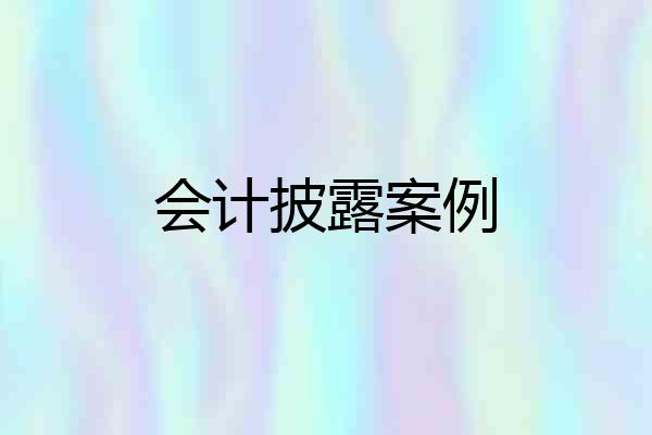 会计披露案例