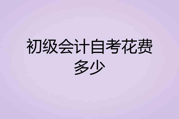 初级会计自考花费多少