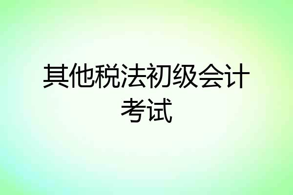 其他税法初级会计考试