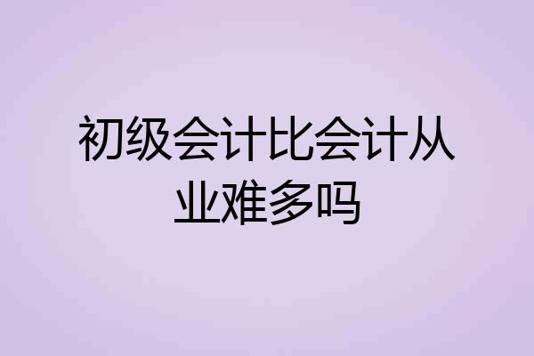 初级会计比会计从业难多吗
