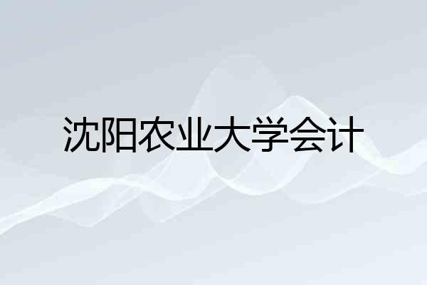 沈阳农业大学会计