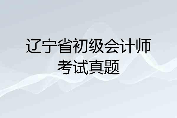辽宁省初级会计师考试真题