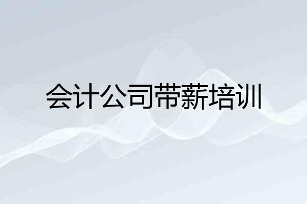 会计公司带薪培训