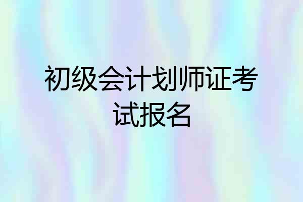 初级会计划师证考试报名