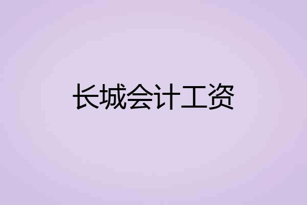 长城会计工资