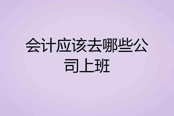 会计应该去哪些公司上班