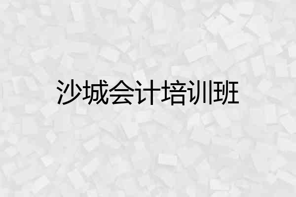 沙城会计培训班