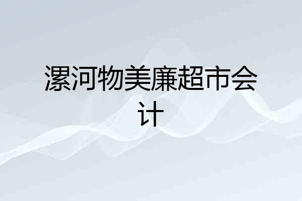 漯河物美廉超市会计