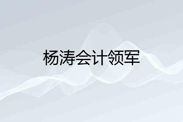 杨涛会计领军