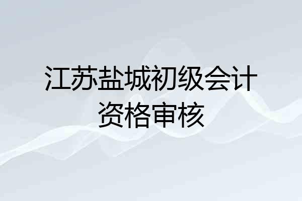 江苏盐城初级会计资格审核