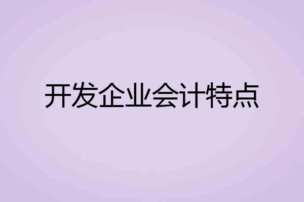 开发企业会计特点