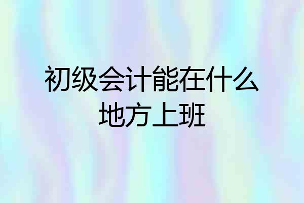 初级会计能在什么地方上班