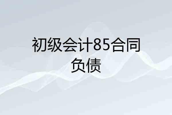 初级会计85合同负债