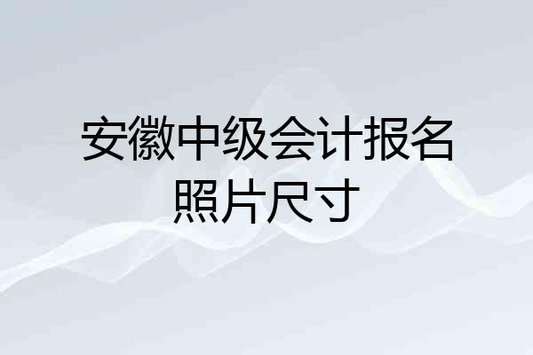 安徽中级会计报名照片尺寸