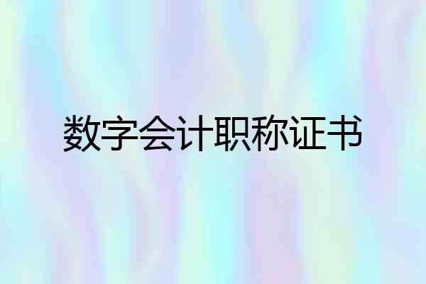 数字会计职称证书