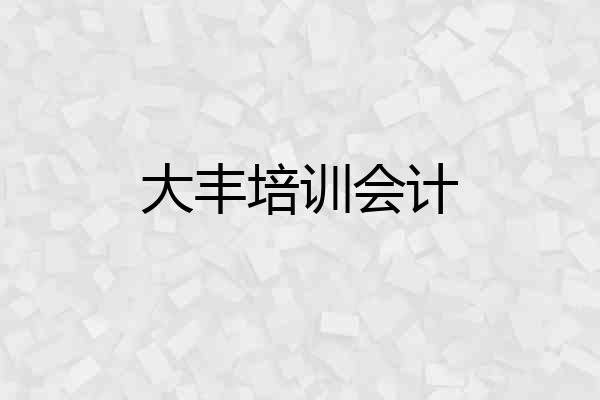 大丰培训会计