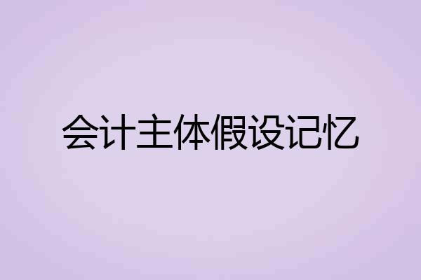 会计主体假设记忆