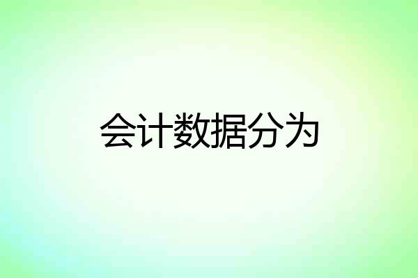 会计数据分为