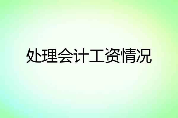 处理会计工资情况