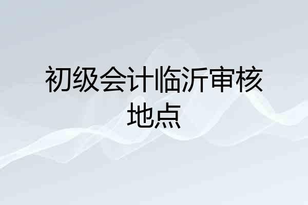 初级会计临沂审核地点