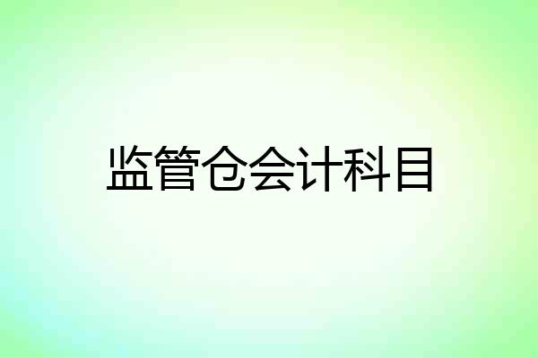 监管仓会计科目