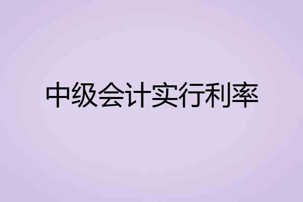 中级会计实行利率