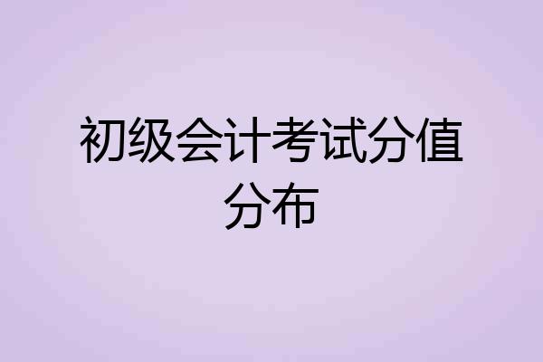 初级会计考试分值分布