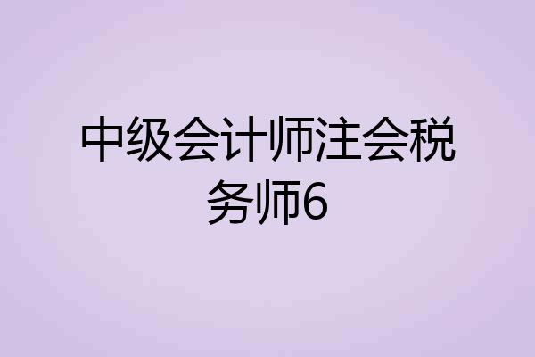 中级会计师注会税务师6
