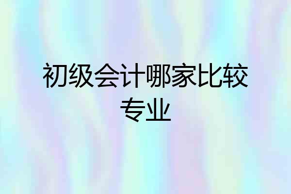 初级会计哪家比较专业