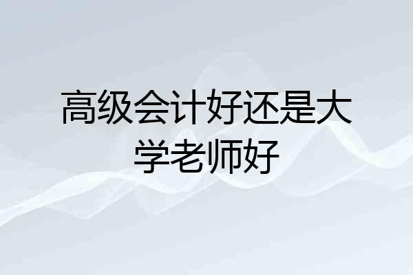 高级会计好还是大学老师好