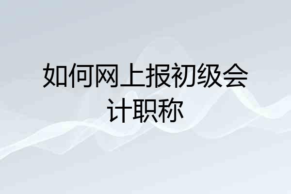 如何网上报初级会计职称