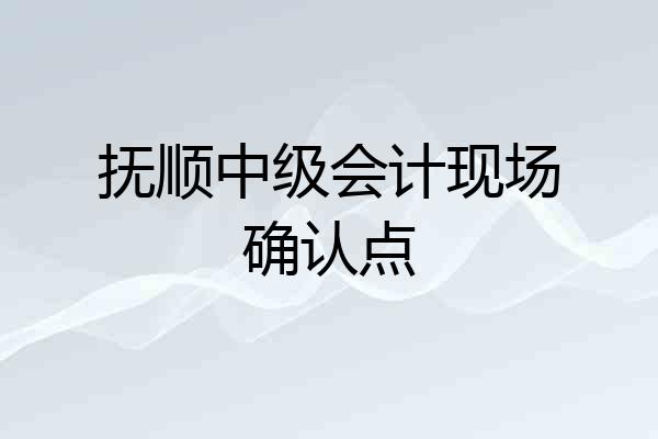 抚顺中级会计现场确认点