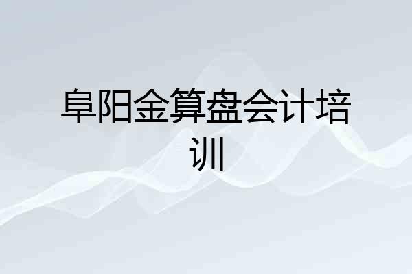 阜阳金算盘会计培训