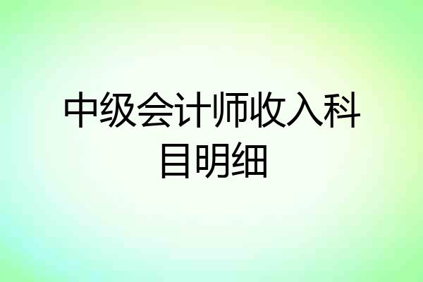 中级会计师收入科目明细