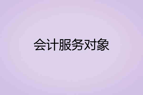 会计服务对象