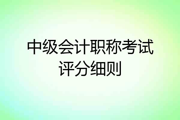 中级会计职称考试评分细则