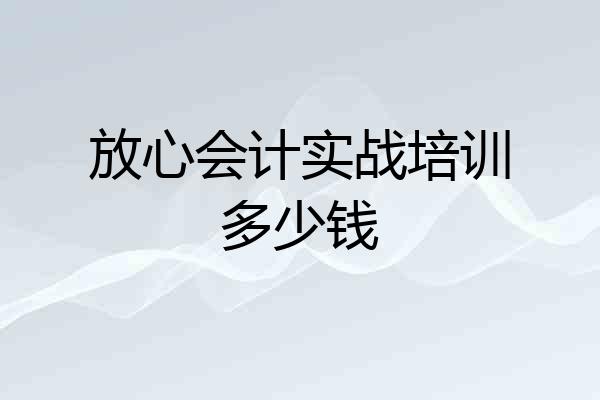 放心会计实战培训多少钱