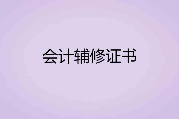 会计辅修证书