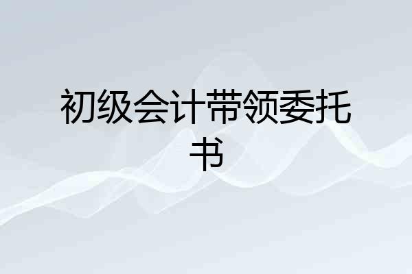 初级会计带领委托书