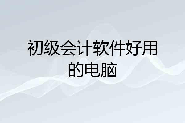 初级会计软件好用的电脑