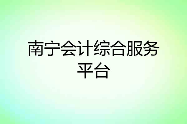 南宁会计综合服务平台