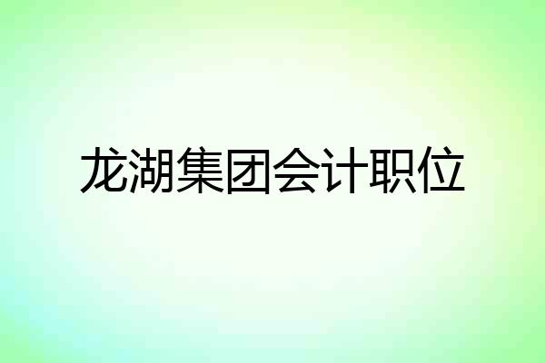 龙湖集团会计职位