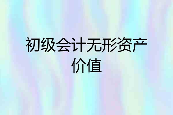 初级会计无形资产价值