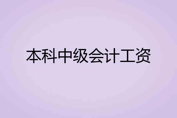 本科中级会计工资