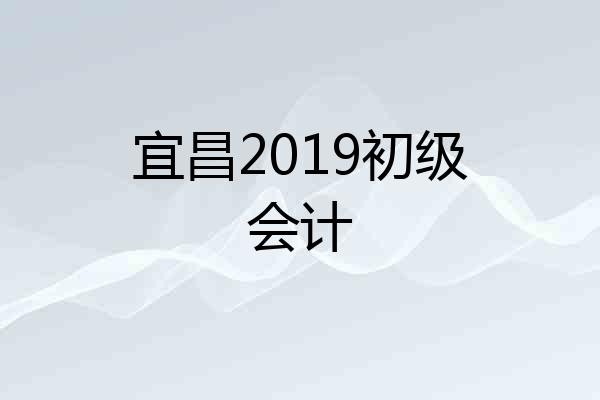 宜昌2019初级会计